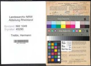 Entnazifizierung Hermann Trettin , geb. 26.12.1907 (Tierarzt)