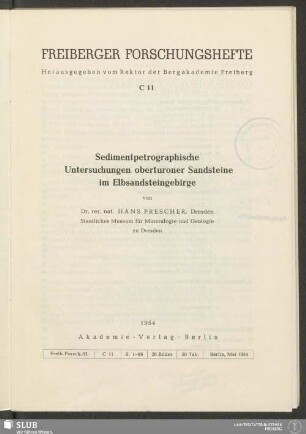Sedimentpetrographische Untersuchungen oberturoner Sandsteine im Elbsandsteingebirge