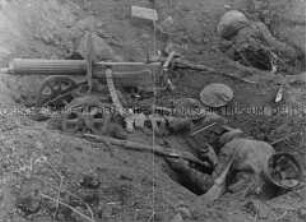 Toter Soldat im Schützengraben