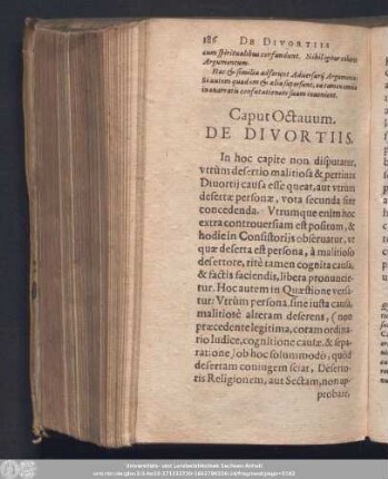 Caput Octavum. De Divortiis.