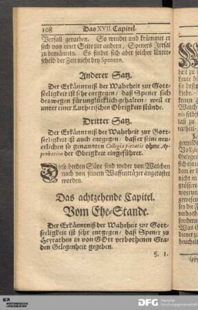 Das achtzehende Capitel. Vom Ehe-Stande.