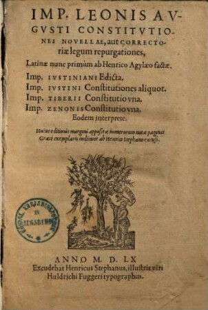 Imp. Leonis Avgvsti Constitvtiones Novellae, aut Correctoriae legum repurgationes