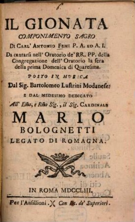 Il Gionta : Componimento sagro