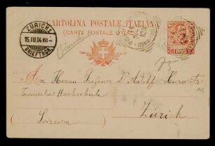 Nr. 51: Postkarte von Luigi Bianchi an Adolf Hurwitz, Pisa, 13.3.1904