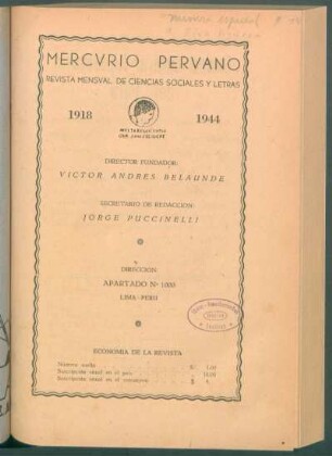 "Mercurio Peruano" - [Pie de imprenta]
