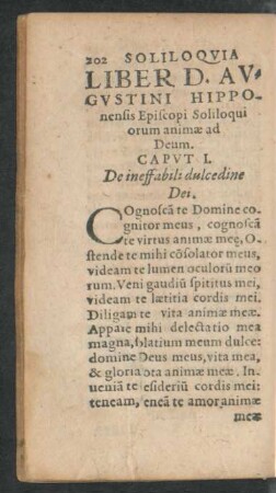 Liber D. Augustini Hipponensis Episcopi Soliloquiorum animae ad Deum.