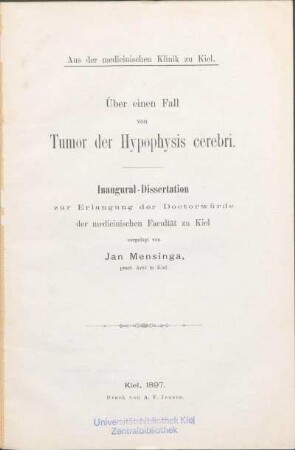 Über einen Fall von Tumor der Hypophysis cerebri