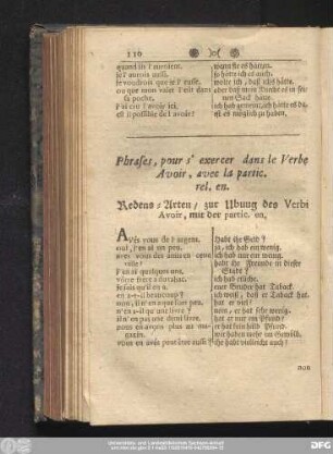 Phrases, pour s'exercer dans le Verbe Avoir, avec la partic. rel. en. Redens-Arten, zur Ubung des Verbi Avoir, mit der partic. en.