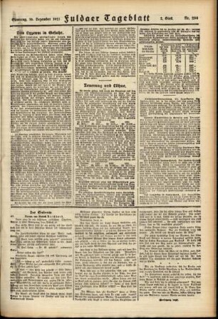 Zweite Ausgabe vom Samstag, den 10. Dezember 1921.
