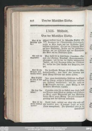 LXIII. Abschnitt. Von der Asiatischen Türkey.