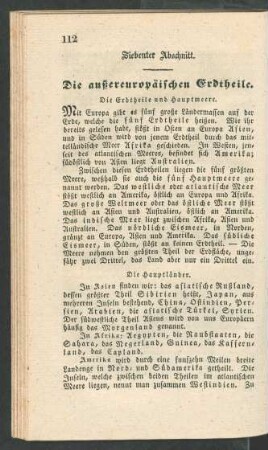 Siebenter Abschnitt. Die außereuropäischen Erdtheile.