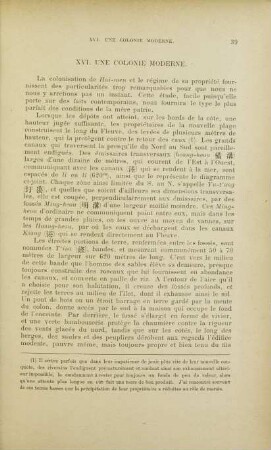 XVI. Une colonie moderne