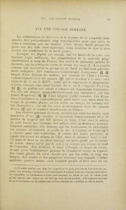 XVI. Une colonie moderne