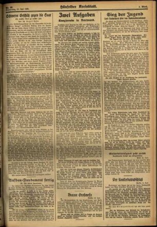 Zweite Ausgabe vom Donnerstag, den 13. Juli 1933.