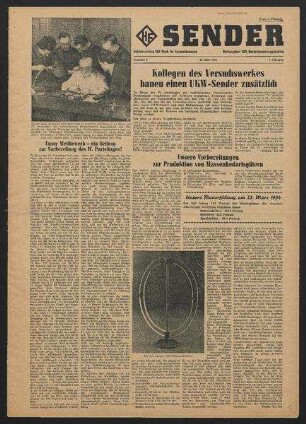 Betriebszeitung 'WF-Sender', Nr.8/1954 (25. März 1954)