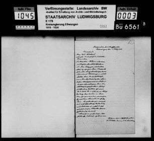 Disziplinarverfahren gegen den Obersekretär Alfred Angstenberger beim Oberamt Ellwangen wegen des Verdachts falscher Anschuldigungen