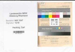 Entnazifizierung Carl Hecking , geb. 27.01.1903 (Techniker)