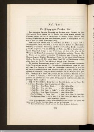 XVI. Der Feldzug gegen Preußen 1866