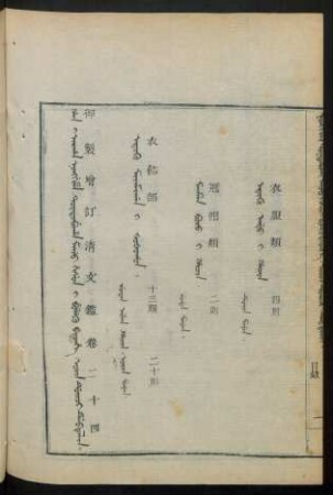 Orin duici debtelin i fiyelen i ton = 二十四卷目錄