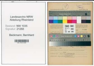 Entnazifizierung Bernhard Beckmann , geb. 12.05.1900 (Bergmann)