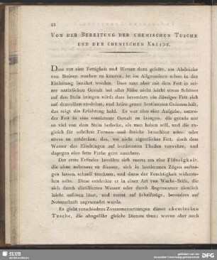Von der Bereitung der chemischen Tusche und der chemischen Kreise
