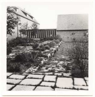 Grünflächen an der Albrecht-Dürer-Schule, Bromberg: Garten und Laubengang