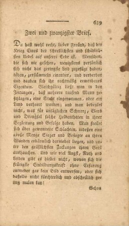 Zwei und zwanzigster Brief