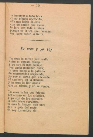 Tu eres y yo soy