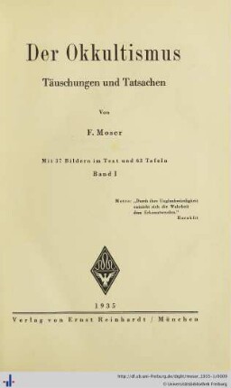 1: Der Okkultismus: Täuschungen und Tatsachen