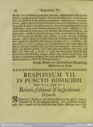 Responsum VII. In Puncto Homicidii