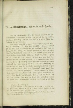IV. Landwirthschaft, Gewerbe und Handel