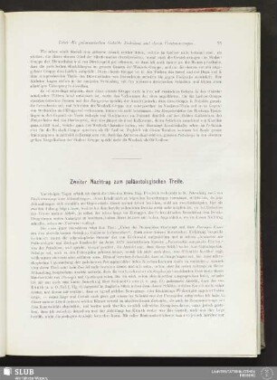 Zweiter Nachtrag zum paläontologischen Theile