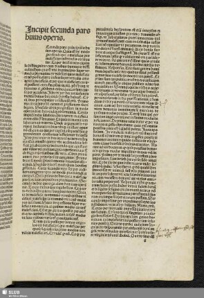 Incipit secunda pars huius operis.
