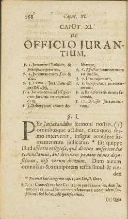 Caput XI. De Officio Jurantium