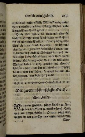 Der zweyundfunfzigste Brief. Von Julien. - Der sechsundfunfzigste Brief. Von Claren an Julien.