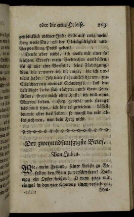 Der zweyundfunfzigste Brief. Von Julien. - Der sechsundfunfzigste Brief. Von Claren an Julien.
