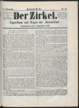 Nr. 17. Ausgegeben am 1. September 1875.