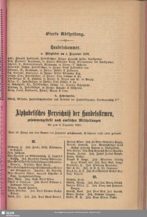Handelsregister : Alphabetisches Verzeichniß der Handelsfirmen, zusammengestellt nach amtlichen Mittheilungen