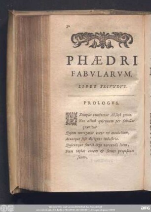 Phaedri Fabularum. Liber Secundus.