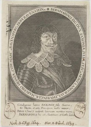 Bildnis des Bernhardvs D.G. Dvx Saxoniae