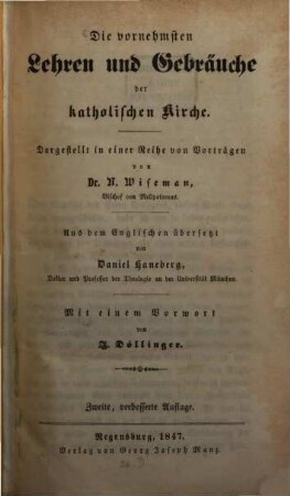 Die vornehmsten Lehren und Gebräuche der katholischen Kirche