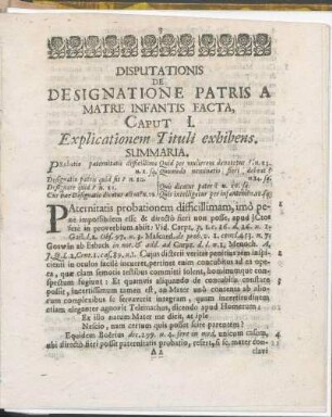 Disputationis De Designatione Patris A Matre Infantis Facta,