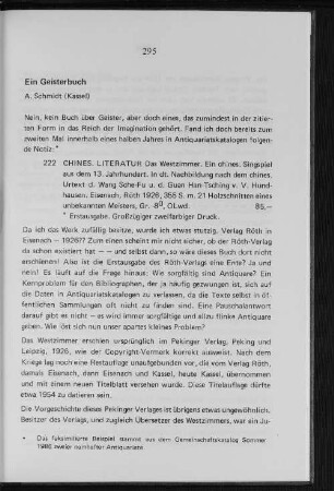 Ein Geisterbuch