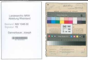 Entnazifizierung Joseph Dannerbauer , geb. 26.02.1896 (Beamter)