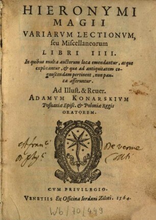 Variarum lectionum ... libri IV