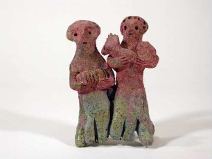 Figur, Bauernpaar mit Hahn und Harmonika