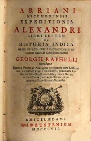 Expeditio Alexandri : libri VII.