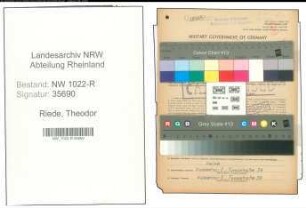 Entnazifizierung Theodor Riede , geb. 18.08.1901 (Bahninspektor)