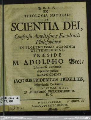 Ex theologia naturali de scientia dei