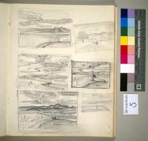Hegaulandschaft mit Kornfeld und Bauer